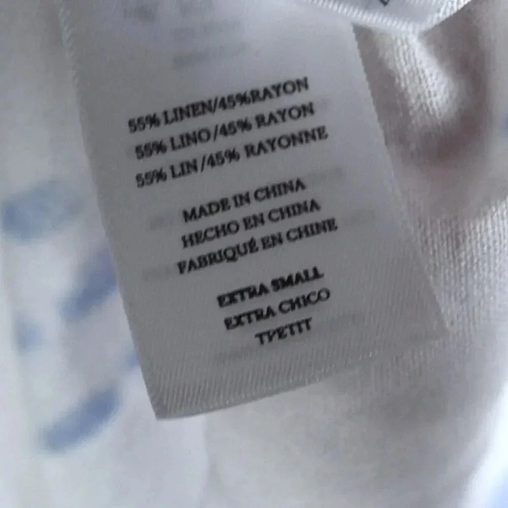 Rails Thea Blouse Cloud Tie Dye White Blue Linen Tied Front Revolve XS MSRP $148 - Picture 9 of 9
